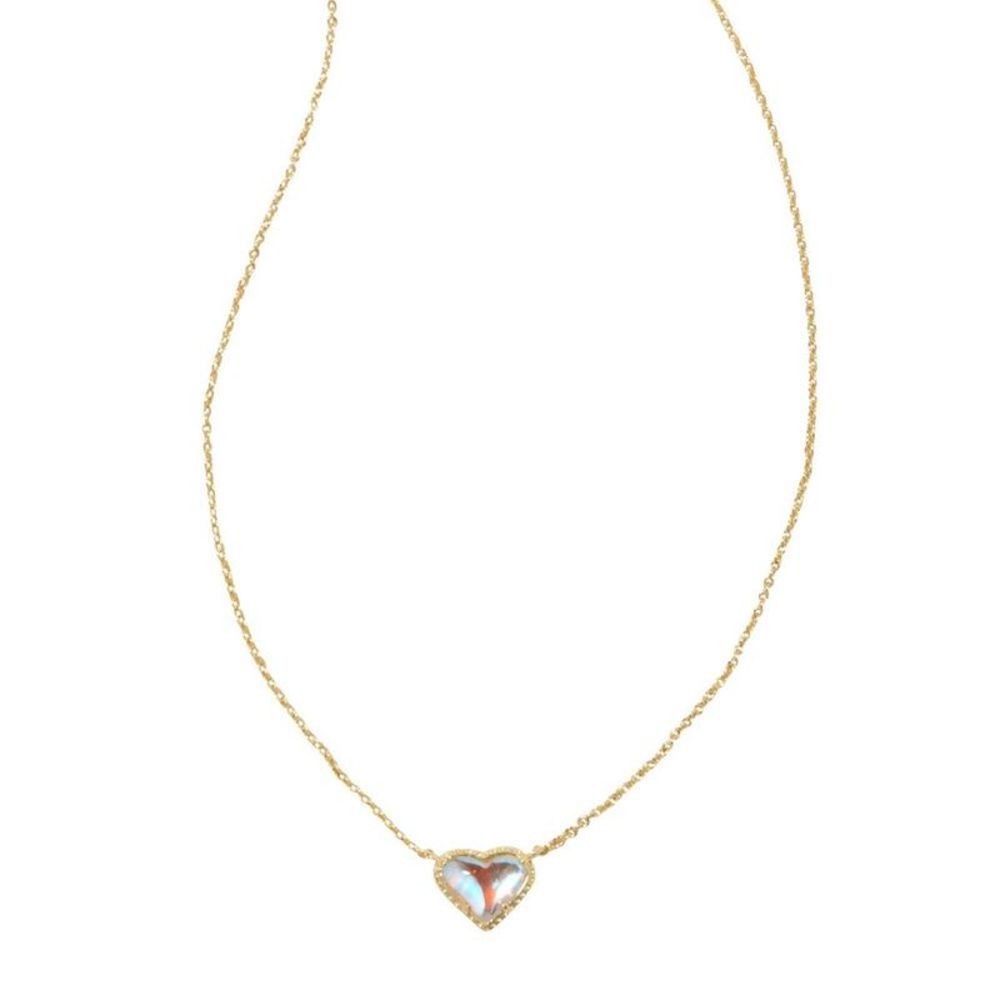 Kendra Scott Gold Heart Necklace with Iridescent Mother-of-Pearl
